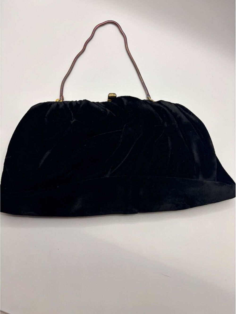 And’e Black Velvet Satin Lined Clutch Purse *Call Outs